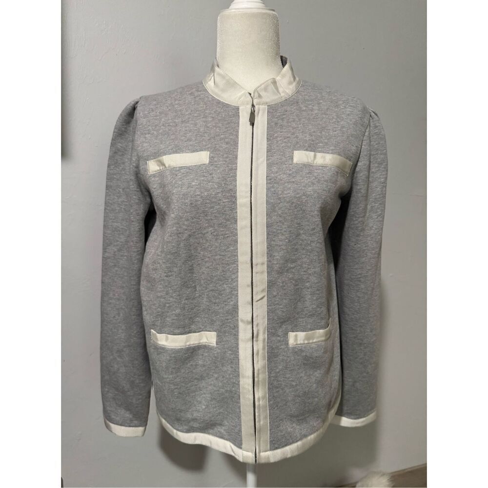 Nicoblu NWT 2 tone sweater front zip up L